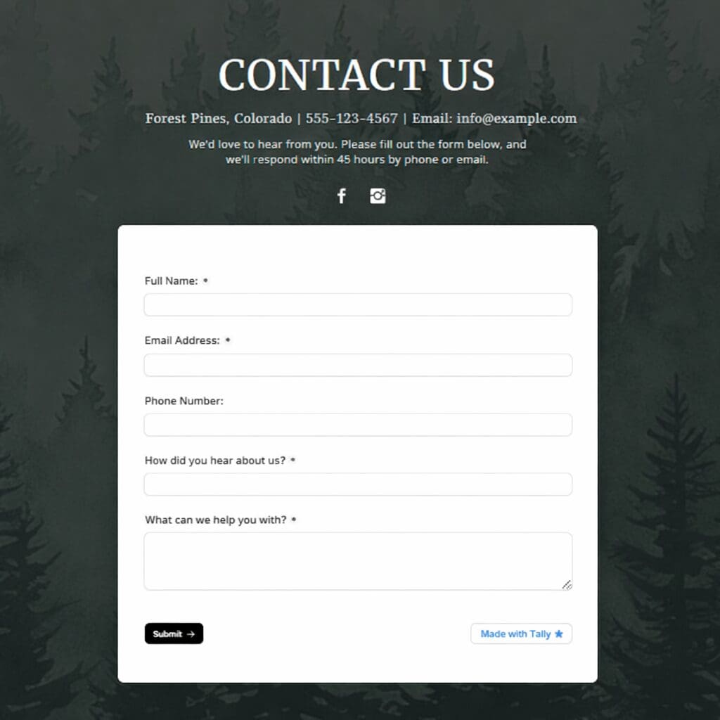 Contact Us Page